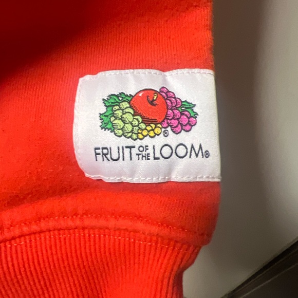 Fruit of the Loom Ultra Cozy Orange Cropped Sweatshirt Logo Women’s Small - Picture 6 of 7